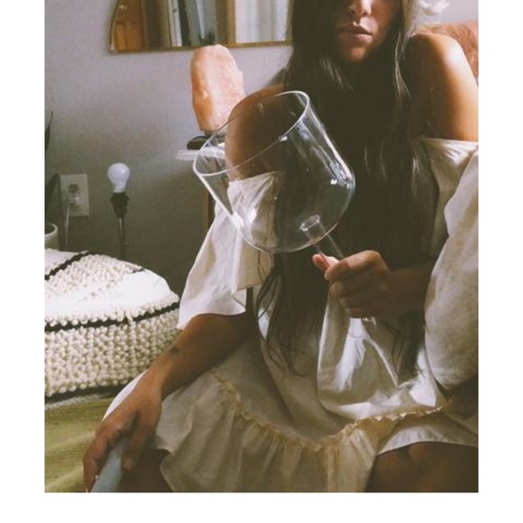 Free People Imogene Ivory Cotton Square Neck Flutter sleeve mini dress size XS - Picture 5 of 8